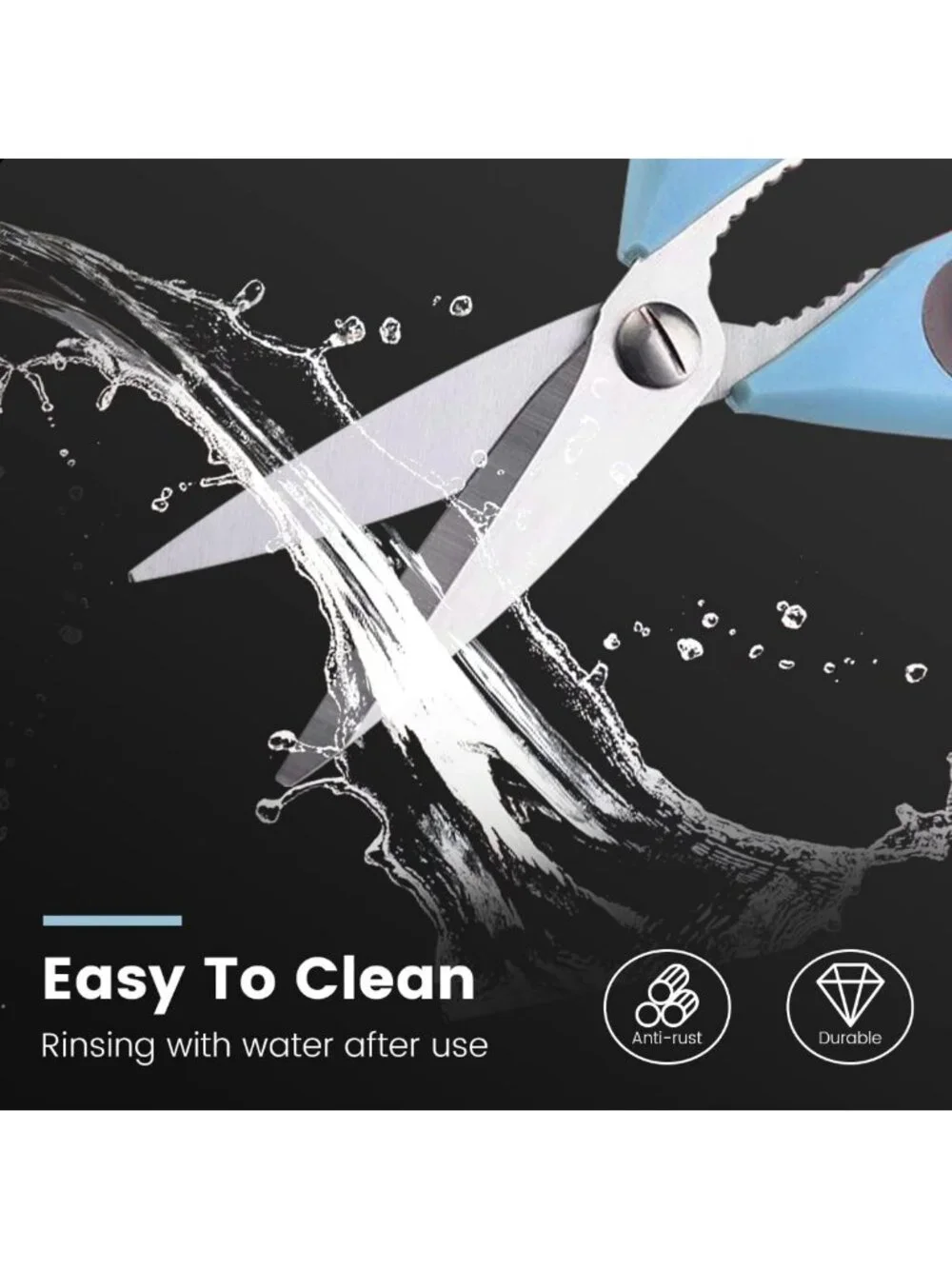 All-Purpose Heavy Duty Kitchen Scissors & Utensils Set - Stainless Steel